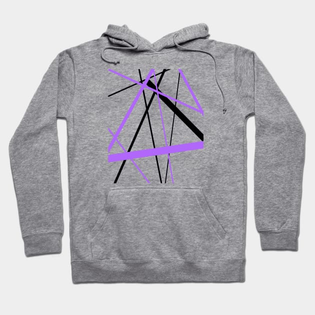 Criss Crossed Lilac and Black Stripes Hoodie by taiche